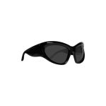 Wrap D-frame Sunglasses in Black - Image 5